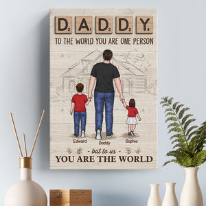 Dad We Love You - Family Personalized Custom Vertical Canvas - Birthday Gift For Dad