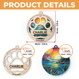 Plus à mes côtés, pour toujours dans mon cœur - Ornement attrape-soleil personnalisé commémoratif - Forme ronde en acrylique - Cadeau de condoléances pour les propriétaires d'animaux et les amoureux des animaux
