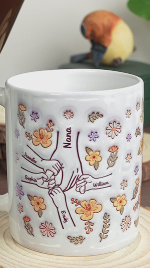 The Heart Of The Family, The glue That Holds Us Together - Family Personalized Custom 3D Inflated Effect Printed Mug - Gift For Mom, Grandma