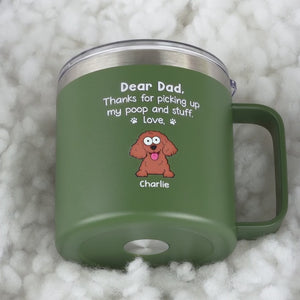 Merci d'être mon serviteur humain - Gobelet personnalisé en acier inoxydable de 14 oz avec poignée pour chien - Cadeau pour propriétaires d'animaux et amoureux des animaux