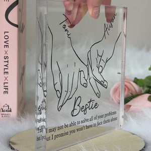 True Friends Are Great Riches - Bestie Personalized Custom Square Shaped Acrylic Plaque - Gift For Best Friends, BFF, Sisters