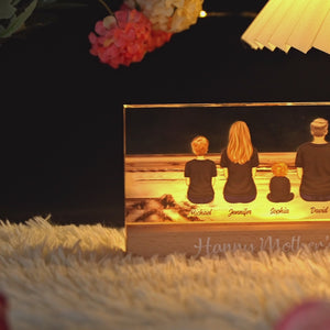 Votre amour illumine notre monde - Veilleuse LED 3D personnalisée en acrylique avec lettres - Cadeau pour la fête des pères, papa ou grand-père