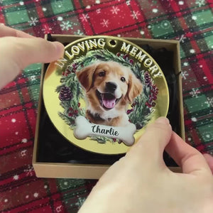 Photo personnalisée en souvenir - Ornement commémoratif personnalisé en acrylique miroir - Cadeau de condoléances, cadeau de Noël pour les propriétaires d'animaux et les amoureux des animaux