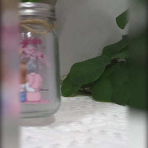La vie est belle avec ma fille - Lampe personnalisée en pot Mason pour famille - Cadeau pour maman et fille