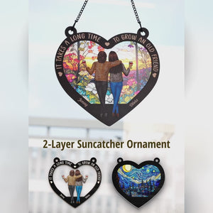 Les amis qui s'aiment bien restent ensemble - Décoration attrape-soleil personnalisée à suspendre pour fenêtre - Cadeau de Noël pour les meilleures amies, les meilleures amies et les sœurs