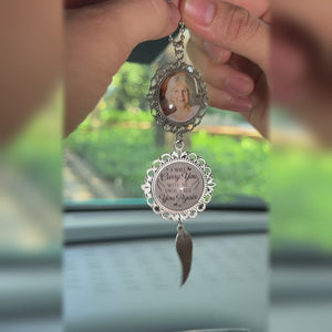 Décoration de voiture en métal avec photo personnalisée - Cadeaux de condoléances commémoratifs personnalisés pour la perte d'une maman ou d'un papa - Je suis toujours avec toi
