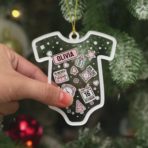 Premiers câlins de Noël, premiers rires de Noël ! - Décoration personnalisée pour famille - Forme personnalisée en acrylique - Cadeau de Noël pour bébé, enfant et nouveau-né