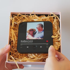 Custom Photo I Know What True Love Is Because Of You - Couple Personalized Custom Music Fridge Magnet That Can Play Songs - Gift For Husband Wife, Anniversary