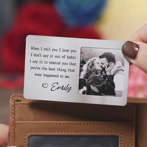 Custom Photo Forever And Always Starts Here - Couple Personalized Custom Aluminum Wallet Card - Gift For Husband Wife, Anniversary