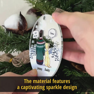 Photo personnalisée « Une fois à mes côtés, pour toujours dans mon cœur » – Ornement commémoratif personnalisé en acrylique miroir – Cadeau de condoléances, cadeau de Noël pour les propriétaires d'animaux et les amoureux des animaux