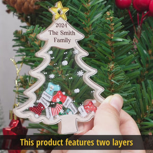 À Noël, tous les chemins mènent à la maison - Décoration de Noël personnalisée à 3 étages pour la famille - Cadeau de Noël pour les membres de la famille