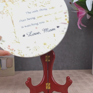 Un amour sans pareil - Assiette en céramique personnalisée pour la famille - Fête des Mères, cadeau pour maman, fille