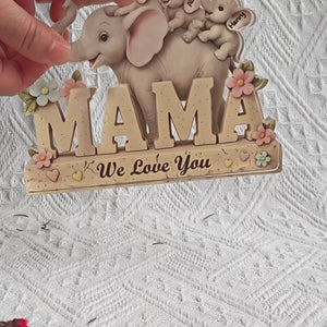 Je t'aime beaucoup, maman - Plaque acrylique personnalisée pour la famille, forme personnalisée - Fête des mères, cadeau pour maman