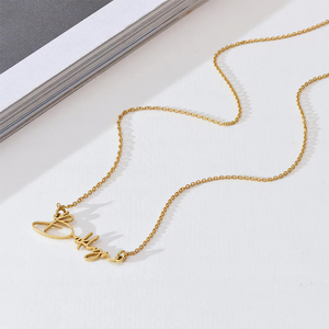 Tu es mon amour, mon tout - Collier personnalisé en forme de cœur minimaliste avec nom en forme de texte - Cadeau d'anniversaire pour femme, anniversaire, fiançailles, mariage, cadeau de mariage