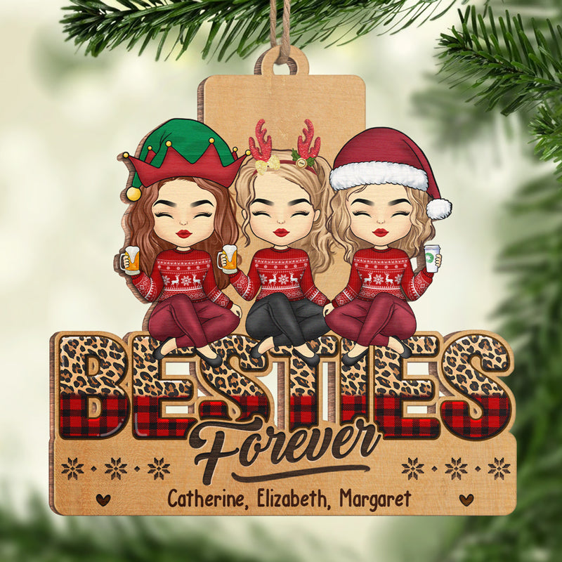 Nous serons amis pour toujours, tu en sais trop - Ornement personnalisé Bestie - Forme personnalisée en bois - Cadeau de Noël pour les meilleurs amis, BFF, sœurs