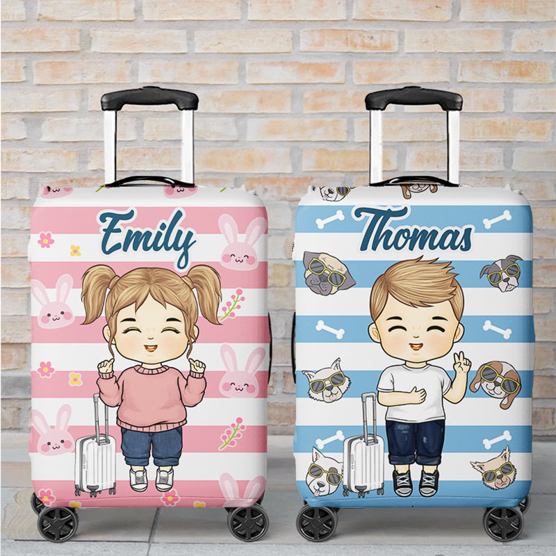 Adventure Is Out There Let's Go Find It - Travel Personalized Custom Luggage Cover For Kids - Holiday Vacation Gift, Gift For Adventure Travel Lovers
