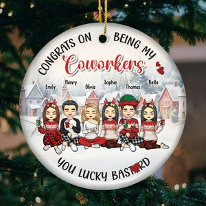 Félicitations pour être devenus mes meilleurs amis - Ornement personnalisé Bestie - Forme ronde en céramique - Cadeau de Noël pour meilleurs amis, BFF, sœurs, collègues