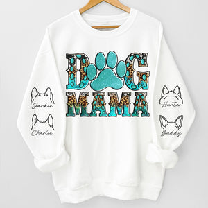 Sweat-shirt unisexe personnalisé avec motif sur la manche « Chien Maman » – Cadeau pour les propriétaires et les amoureux des animaux