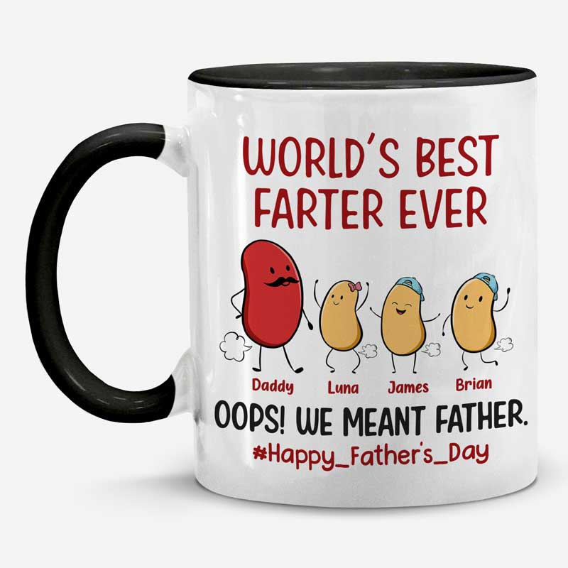 Meilleur péteur du monde, oups, je veux dire papa - Tasse personnalisée avec accents pour la famille - Cadeau de fête des pères, d'anniversaire pour papa
