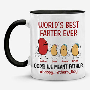 Meilleur péteur du monde, oups, je veux dire papa - Tasse personnalisée avec accents pour la famille - Cadeau de fête des pères, d'anniversaire pour papa