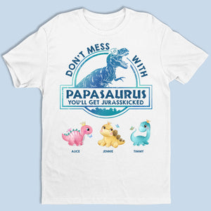 Mon papa est un papasaurus - T-shirt unisexe personnalisé, sweat à capuche, sweat-shirt - Cadeau de fête des pères, d'anniversaire pour papa