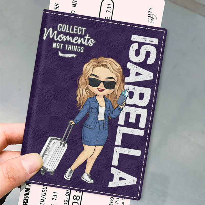 Né pour explorer le monde - Étui de passeport personnalisé, porte-passeport - Cadeau de vacances, cadeau pour les amateurs de voyages d'aventure