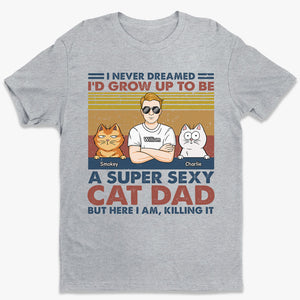 Un papa chat super sexy, une maman chat - T-shirt unisexe personnalisé, sweat à capuche, sweat-shirt - Cadeau pour les propriétaires d'animaux et les amoureux des animaux