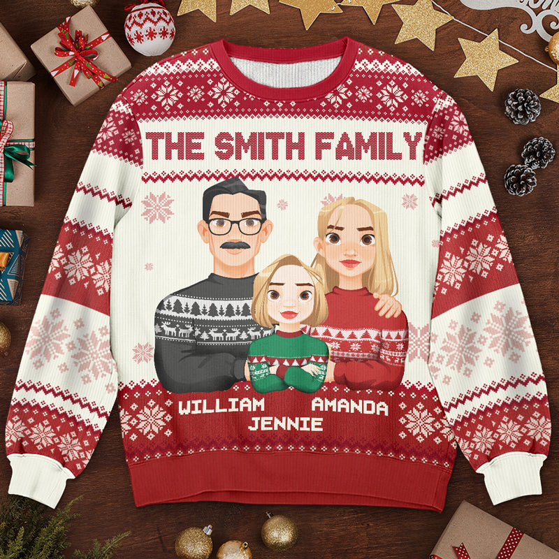 La famille est la meilleure chose au monde - Sweat-shirt personnalisé pour la famille - Pull en laine unisexe - Cadeau de Noël pour les membres de la famille