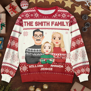La famille est la meilleure chose au monde - Sweat-shirt personnalisé pour la famille - Pull en laine unisexe - Cadeau de Noël pour les membres de la famille
