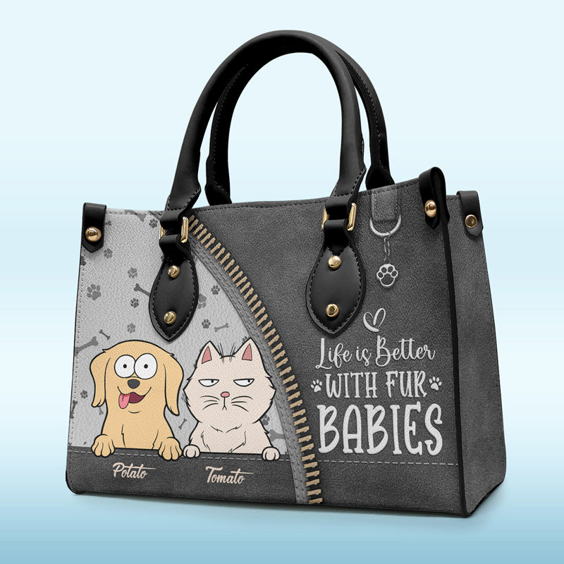 Suivez-moi partout - Sac à main en cuir personnalisé pour chien et chat - Cadeau pour propriétaires et amoureux des animaux