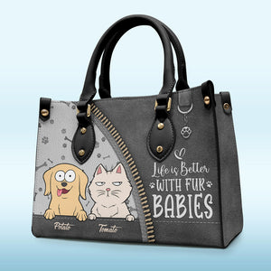 Suivez-moi partout - Sac à main en cuir personnalisé pour chien et chat - Cadeau pour propriétaires et amoureux des animaux