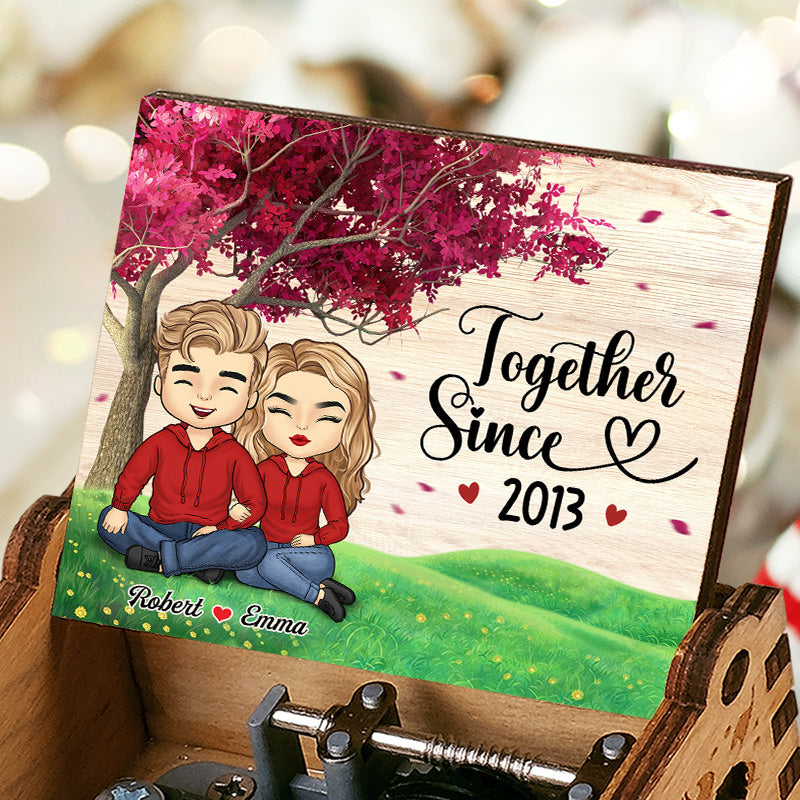 Boîte à musique personnalisée avec photo « Love You Till We're Old And Gray » de 9,4 cm, pour couple, cadeau pour mari et femme, anniversaire