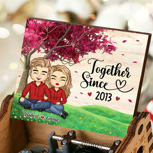 Boîte à musique personnalisée avec photo « Love You Till We're Old And Gray » de 9,4 cm, pour couple, cadeau pour mari et femme, anniversaire