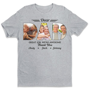 Photo personnalisée « Tu as fait du bon travail, papa » - T-shirt unisexe personnalisé, sweat à capuche, sweat-shirt - Cadeau de fête des pères, d'anniversaire pour papa