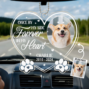 Photo personnalisée « Je suis toujours avec toi » - Ornement de voiture personnalisé commémoratif - Forme personnalisée en acrylique - Cadeau de condoléances pour les propriétaires d'animaux et les amoureux des animaux