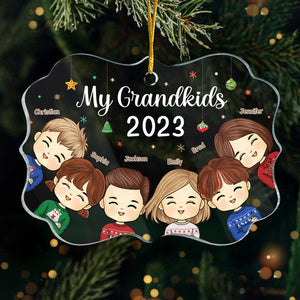 Mes petits-enfants me rendent heureux ! Décoration personnalisée pour la famille - Acrylique en forme de Benelux - Cadeau de Noël pour les membres de la famille