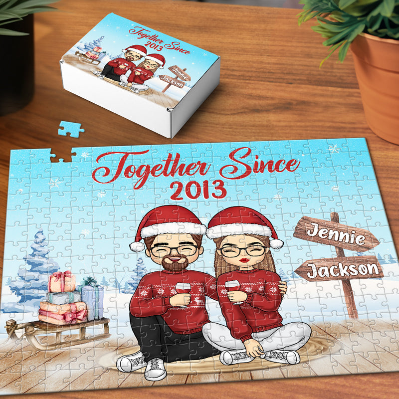 We Go Together Like Copy And Paste - Couple Personalized Custom Jigsaw Puzzle - Christmas Gift For Husband Wife, Anniversary