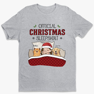 Chemise de nuit officielle de Noël - T-shirt unisexe personnalisé pour chien et chat, sweat à capuche, sweat-shirt - Cadeau de Noël pour propriétaires et amoureux des animaux