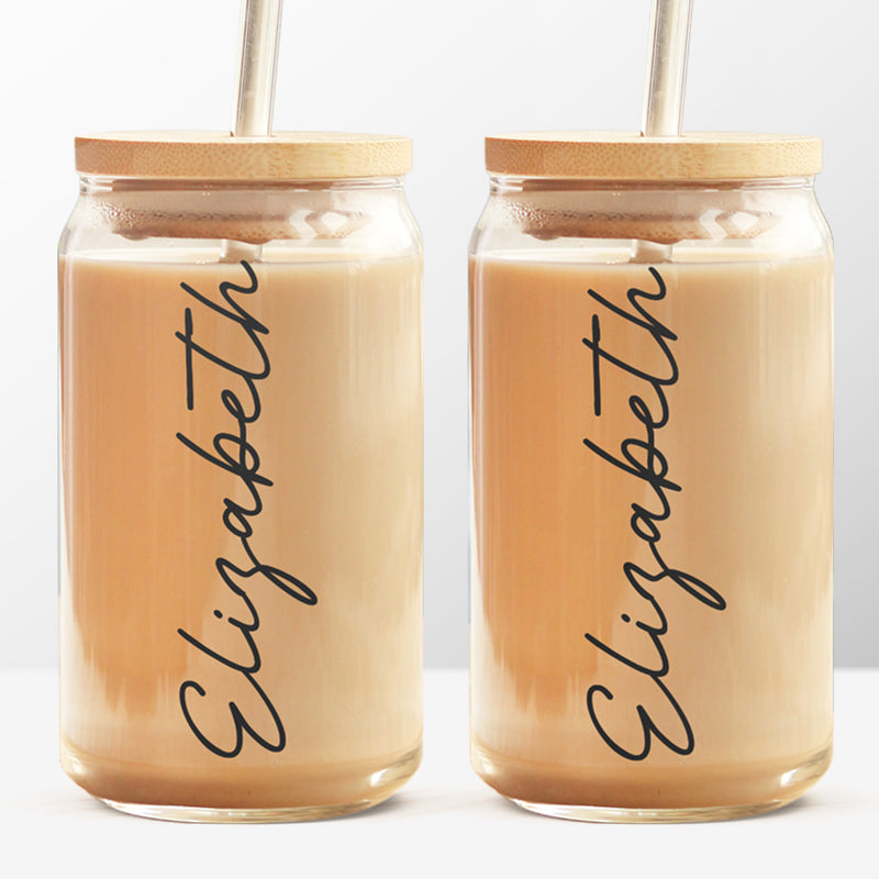 Aimez-vous - Tasse en verre personnalisée, tasse à café glacé - Cadeau d'anniversaire, cadeau pour vous-même