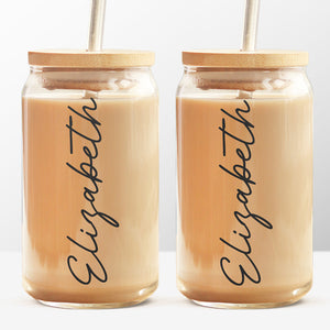 Aimez-vous - Tasse en verre personnalisée, tasse à café glacé - Cadeau d'anniversaire, cadeau pour vous-même