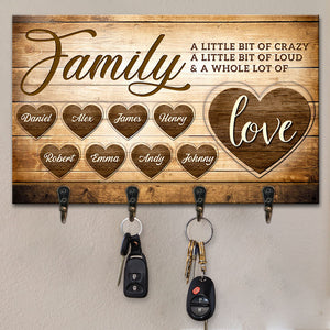 A Whole Lot Of Love - Family Personalized Custom Rectangle Shaped Key Hanger, Key Holder - Gift For Family Members