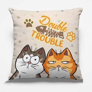 Coussin personnalisé pour chat « Trouble Makers » – Cadeau pour propriétaires et amoureux des animaux