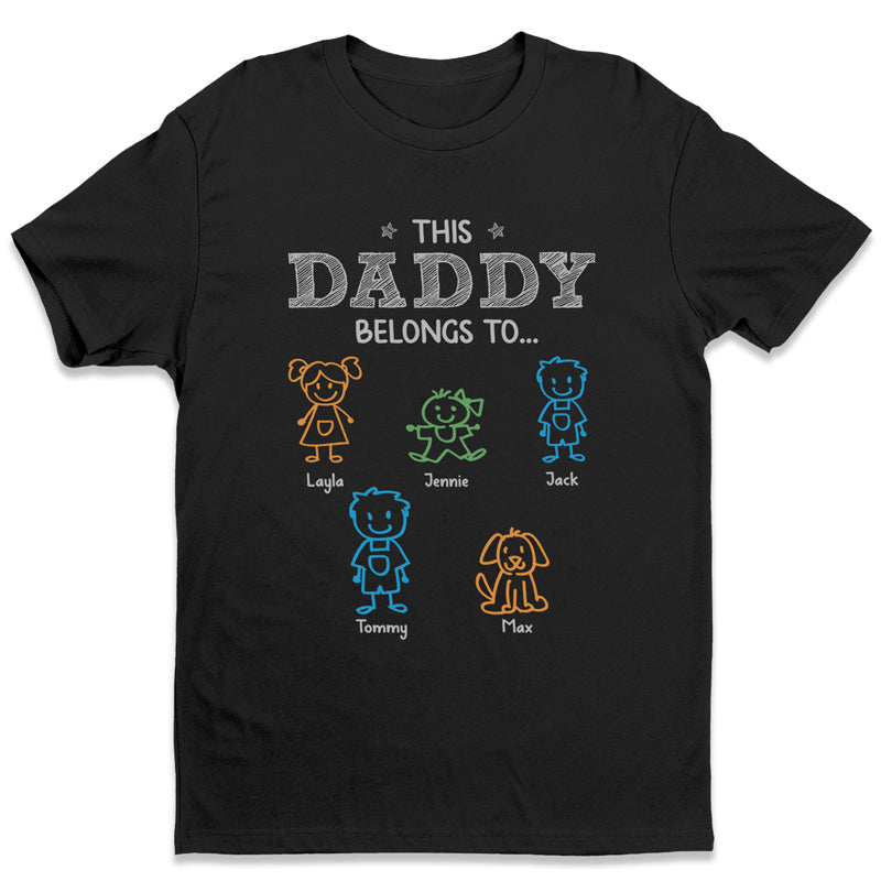 Mon cœur appartient à papa - T-shirt unisexe personnalisé, sweat à capuche, sweat-shirt - Cadeau de fête des pères, d'anniversaire pour papa, grand-père