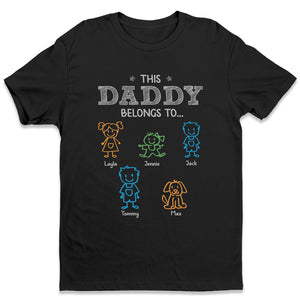 Mon cœur appartient à papa - T-shirt unisexe personnalisé, sweat à capuche, sweat-shirt - Cadeau de fête des pères, d'anniversaire pour papa, grand-père
