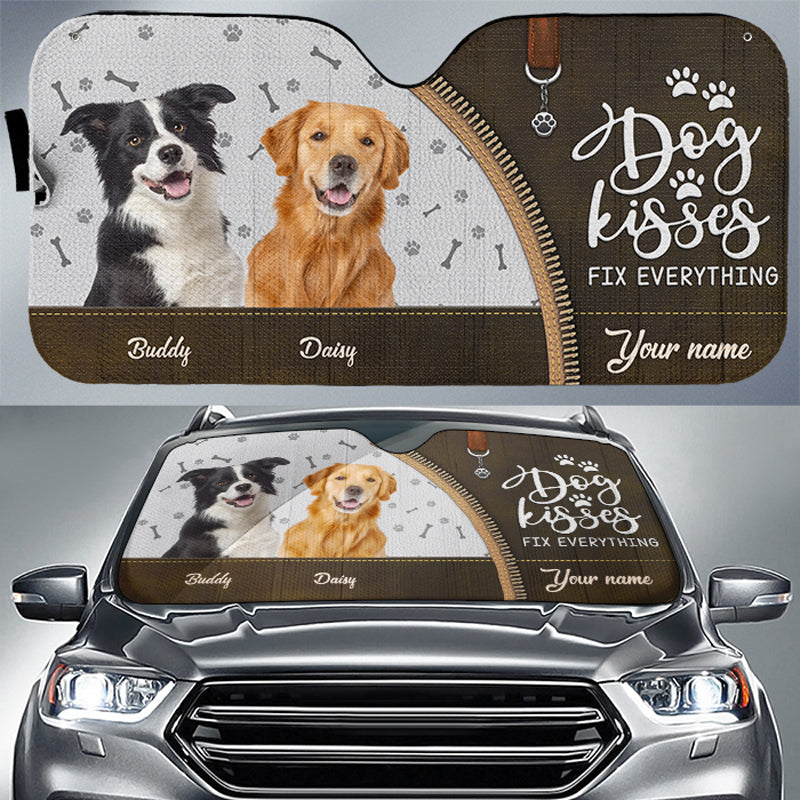 Photo personnalisée : La vie est meilleure avec des bébés à fourrure ! Pare-soleil de pare-brise de voiture personnalisé pour chien et chat, protection de fenêtre de voiture ! Cadeau pour propriétaires et amoureux des animaux.