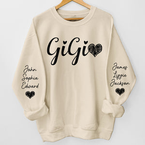 Gigi's Love - Sweat-shirt unisexe personnalisé avec motif sur la manche - Cadeau d'anniversaire pour maman et grand-mère