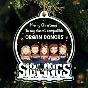 Joyeux Noël à mon donneur d'organes compatible le plus proche - Décoration familiale personnalisée - Forme personnalisée en acrylique - Cadeau de Noël pour les membres de la famille