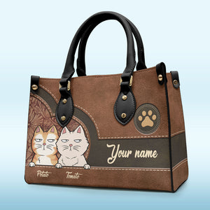 Hot-dogs et chats cools - Sac à main en cuir personnalisé pour chien et chat - Cadeau pour propriétaires et amoureux des animaux