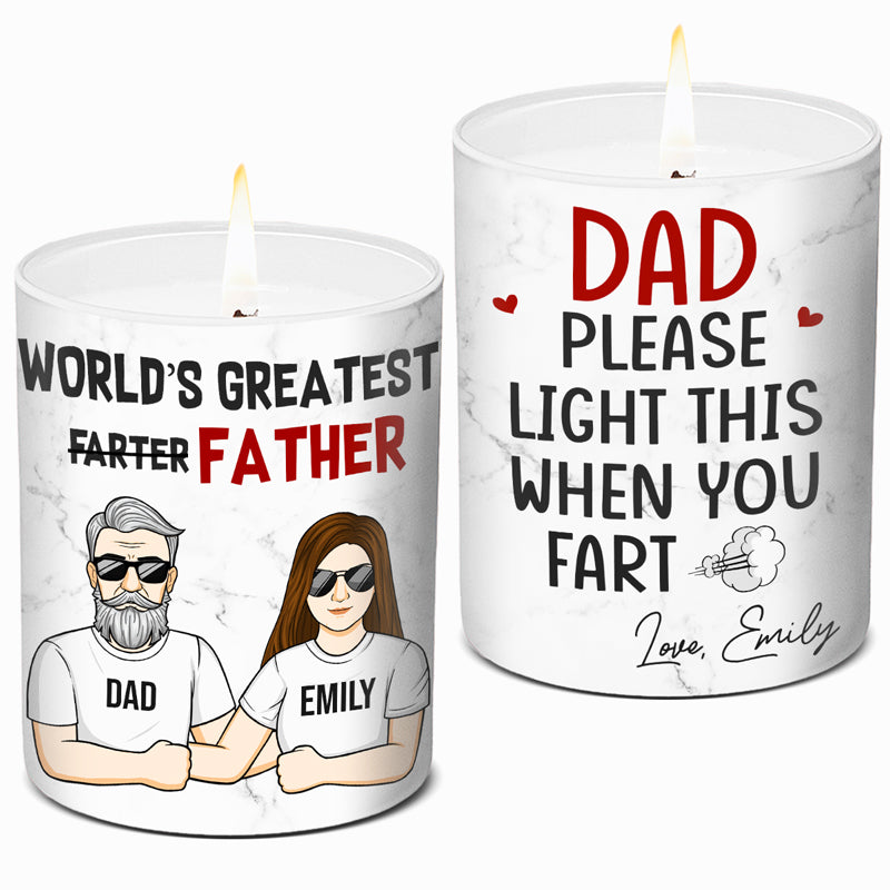 Papa, allume ça ! Bougie parfumée sans fumée personnalisée pour la famille. Cadeau d'anniversaire ou de fête des pères.