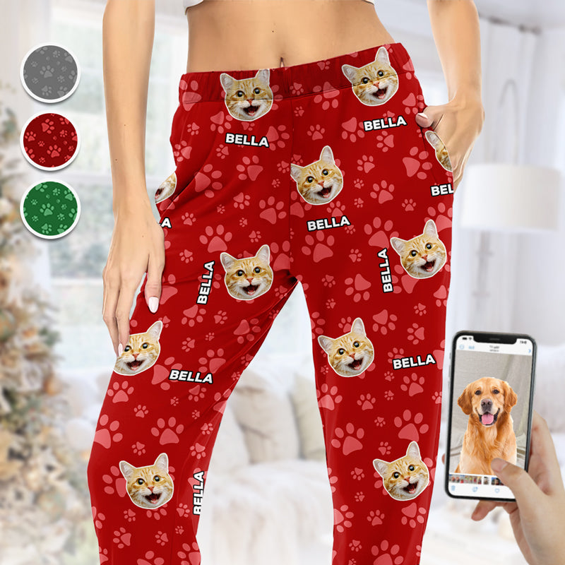 Pyjama personnalisé avec photo de moi et de mon meilleur ami - Pantalon de pyjama personnalisé avec photo de visage pour chien et chat - Nouveauté, cadeau de Noël pour les propriétaires d'animaux et les amoureux des animaux